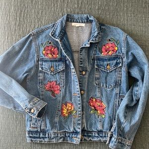 Honey Punch embroidered denim jacket